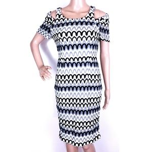 Love Point Women Dress Zip Back Cold Shoulder Size L - NWT
